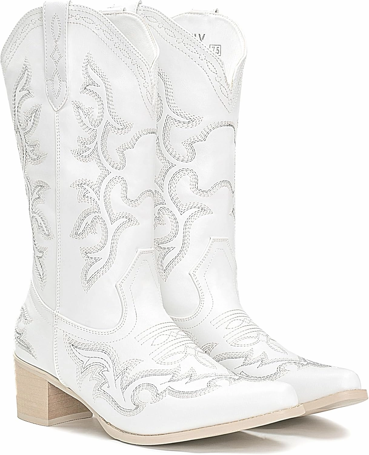 IUV Cowboy Boots For Women Western Boots Cowgirl Classic Fashion Embroidered Pointy Toe Boots