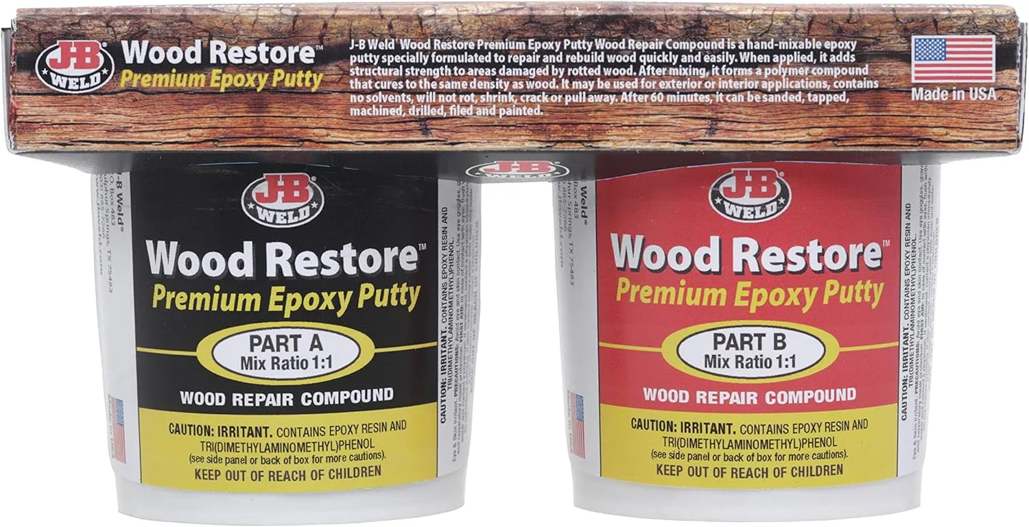 J-B Weld 40006 Wood Restore Premium Epoxy Putty Kit - 32 oz.