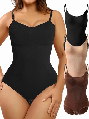 J-pone 3 Piece Tummy Control Shapewear Bodysuit for Women Butt Lifter Panties Stretch Slimming Body Shaper