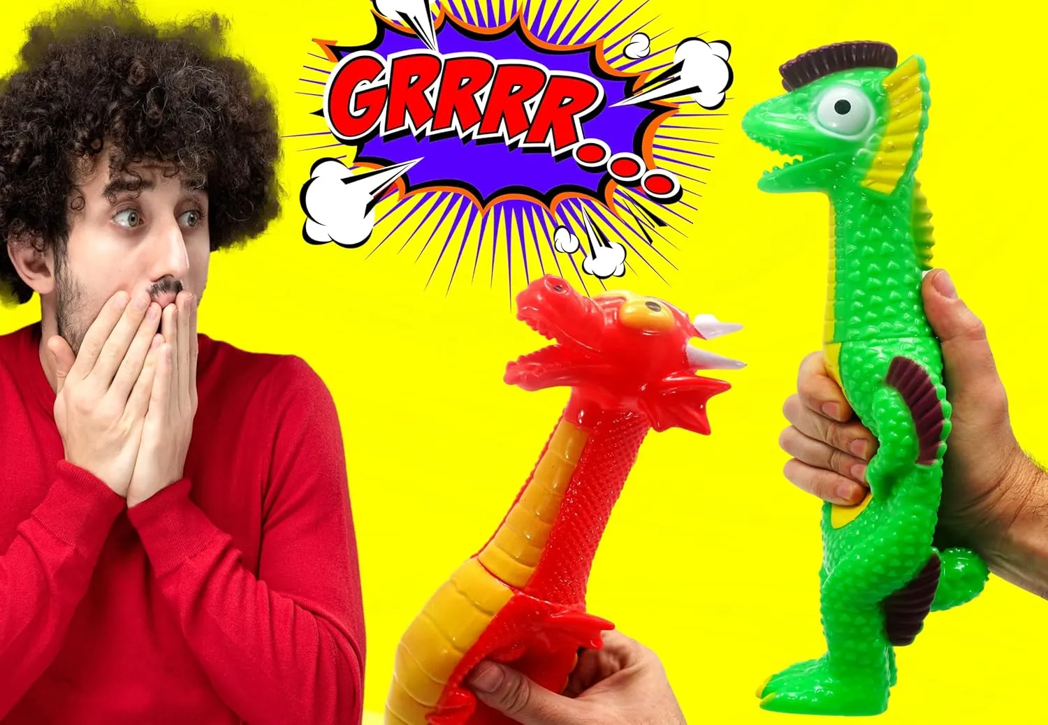 JA-RU Squeeze Me Rubber Dragons & Dinosaurs Toy (4 Units Assorted) Screaming Squawking Loud Sound Noise Large Squeeze Prank Novelty for Kids and Adults. Party Favor Prank Dragons & Dinosaurs 1756-4s