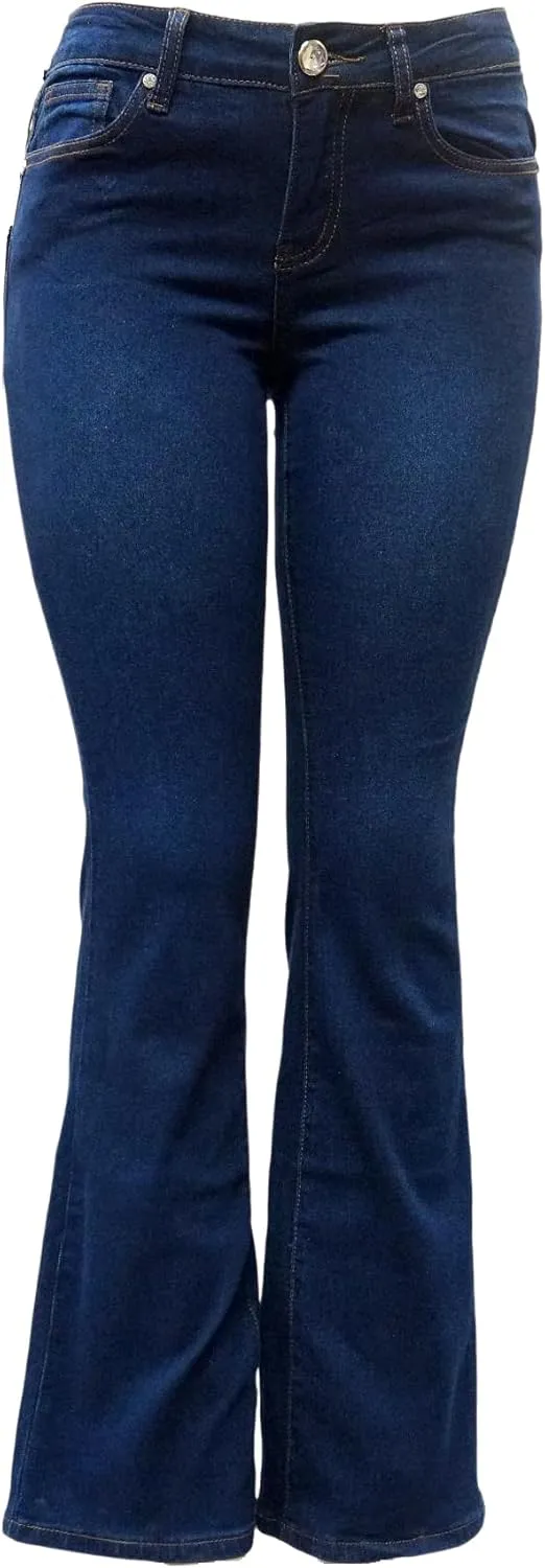 Jack David/Sweet Look Jean Classic Rhinestone Studded Denim Bootcut/Skinny Jeans Stretch