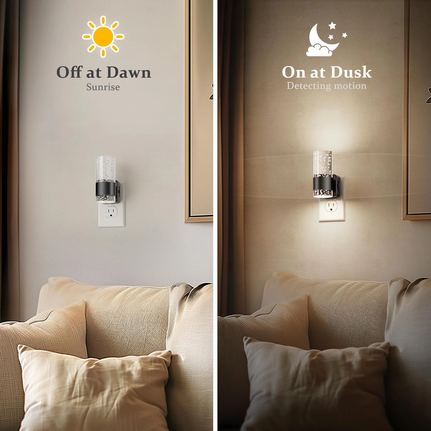 JandCase Night Light, Night Lights Plug into Wall,LED Nightlight with Adjustable Brightness, 5000K，Automatic Night Light Plug in with Auto Light Sensor for Bathroom Hallway Room Decor