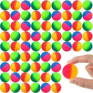 Jenaai 100 Pcs Bouncy Balls for Kids, 32 Mm/1.26 Inches Assorted Bouncy Balls Bulk Colorful Bouncing Rubber Party Favors for Carnival Prizes Goodie Gift Bag Fillers Birthday Party