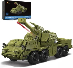 JMBricklayer Military RC Tank Building Set 61520, WW2 Army Truck Dana Self-Propelled Howitzer Military Vehicle Kit, Display or Collectible Model Car Kits to Build for Adults, Toys Gifts for Boys Men