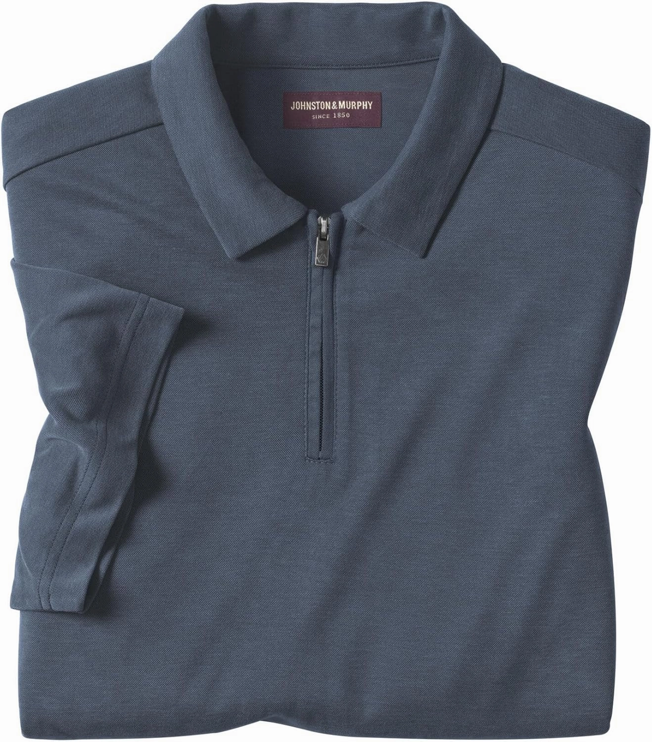 Johnston & Murphy Men's Vintage Birdseye Zip Polo