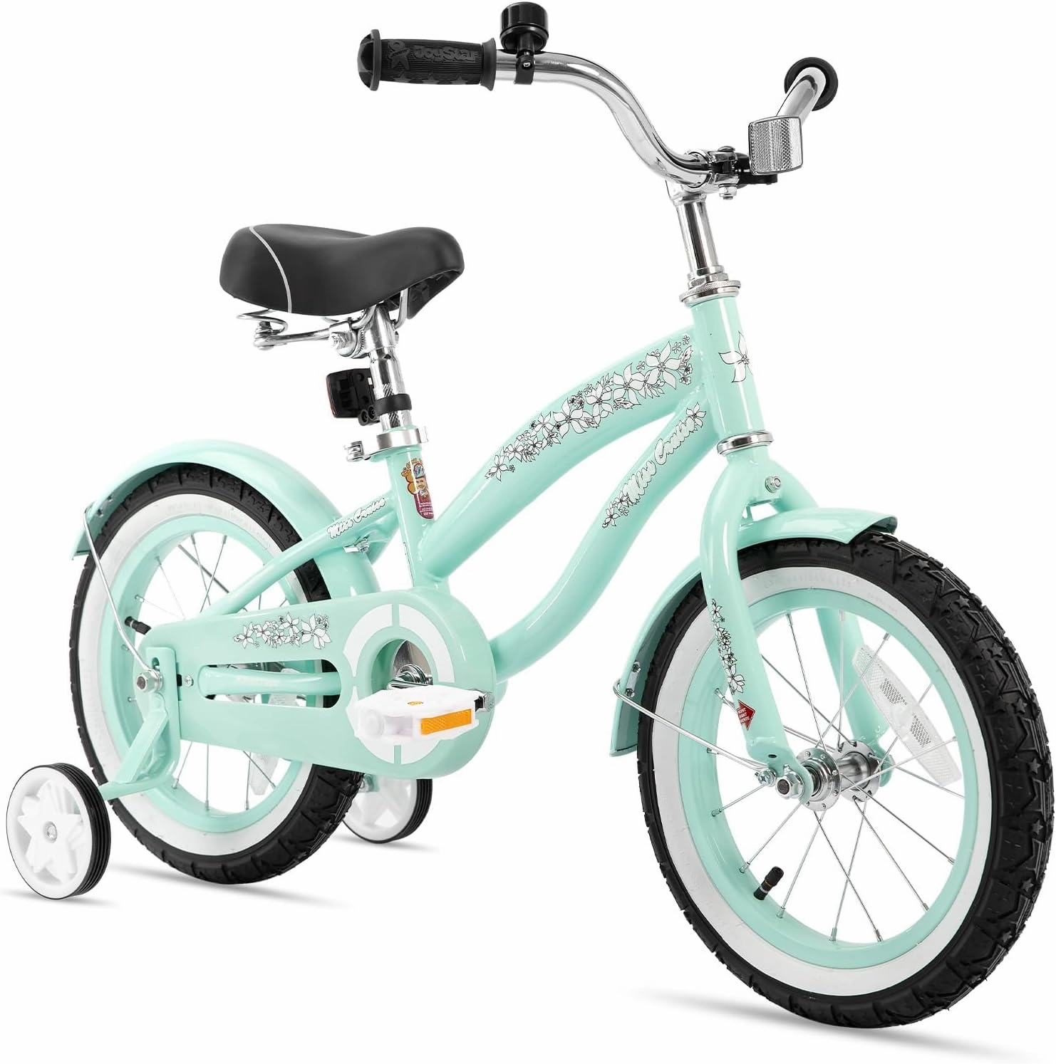 JOYSTAR 12 14 16 Inch Kids Cruiser Bike for Ages 2-7 Years Old Girls & Boys, Children's Bicycle with Training Wheels, Coaster Brake, Fenders & Adjustable Seat