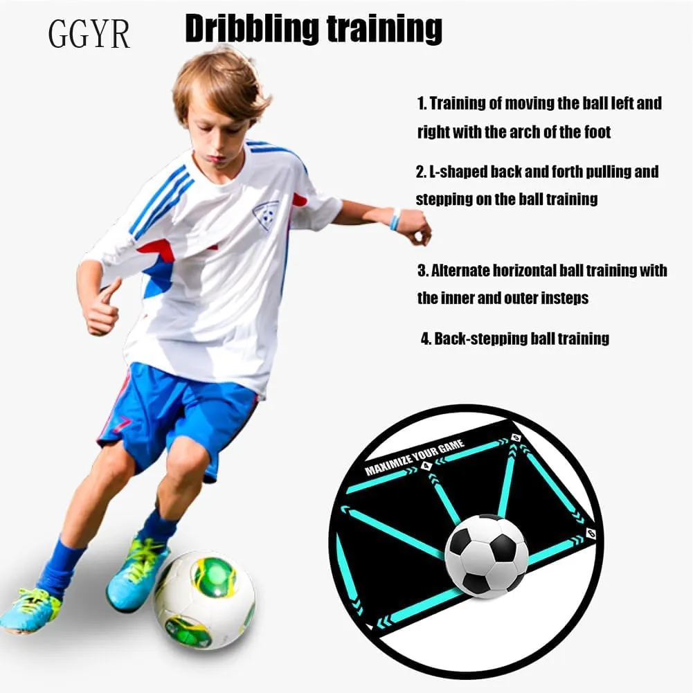 KaeDa Football Footstep Training Mat, Football Mat, Dribble Silent Sports Auxiliary Props, Football Mat Anti-Skid Carpet for Corner Football Field Ground,Soccer Training