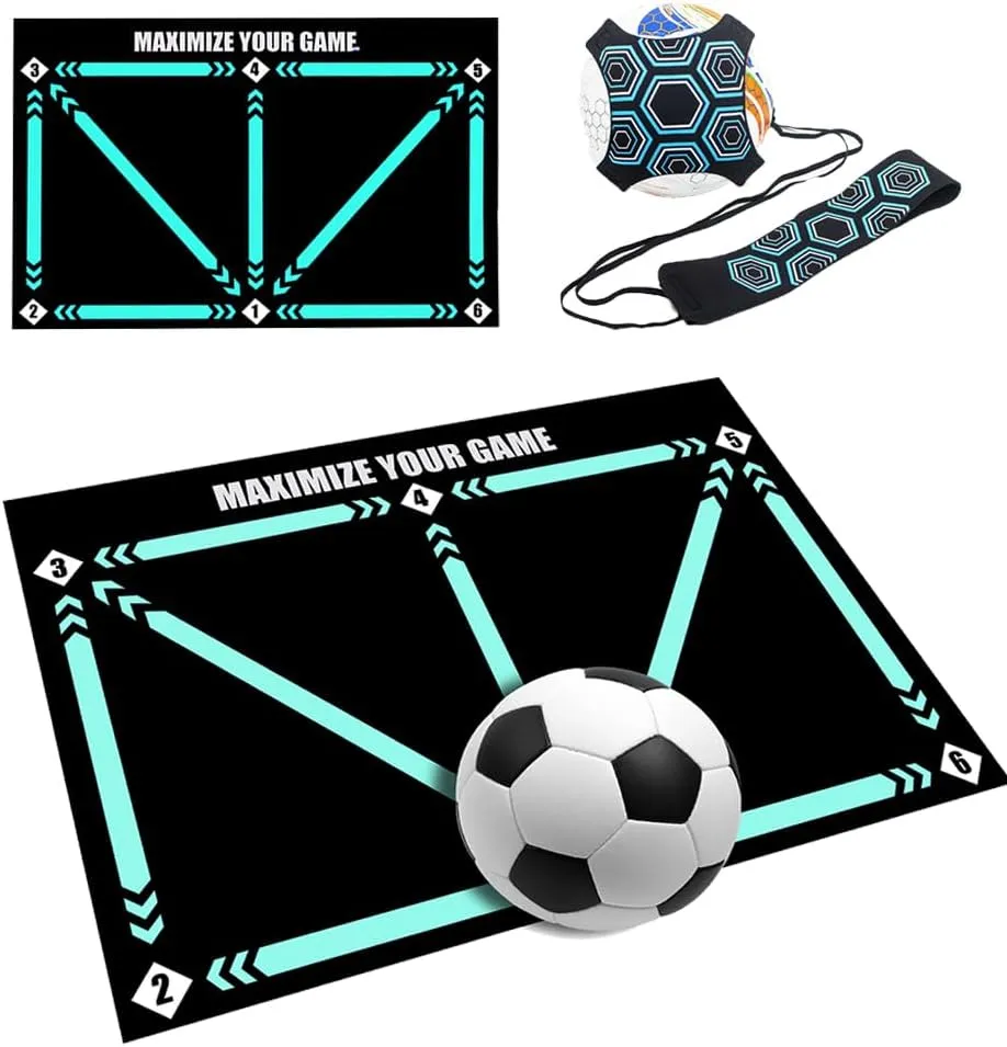 KaeDa Football Footstep Training Mat, Football Mat, Dribble Silent Sports Auxiliary Props, Football Mat Anti-Skid Carpet for Corner Football Field Ground,Soccer Training