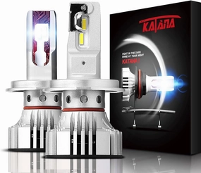 Katana H4 9003 Light Bulbs, Adjustable Beam Design - 12000LM 72W 6500K Extremely Bright Fog Light, Pack of 2