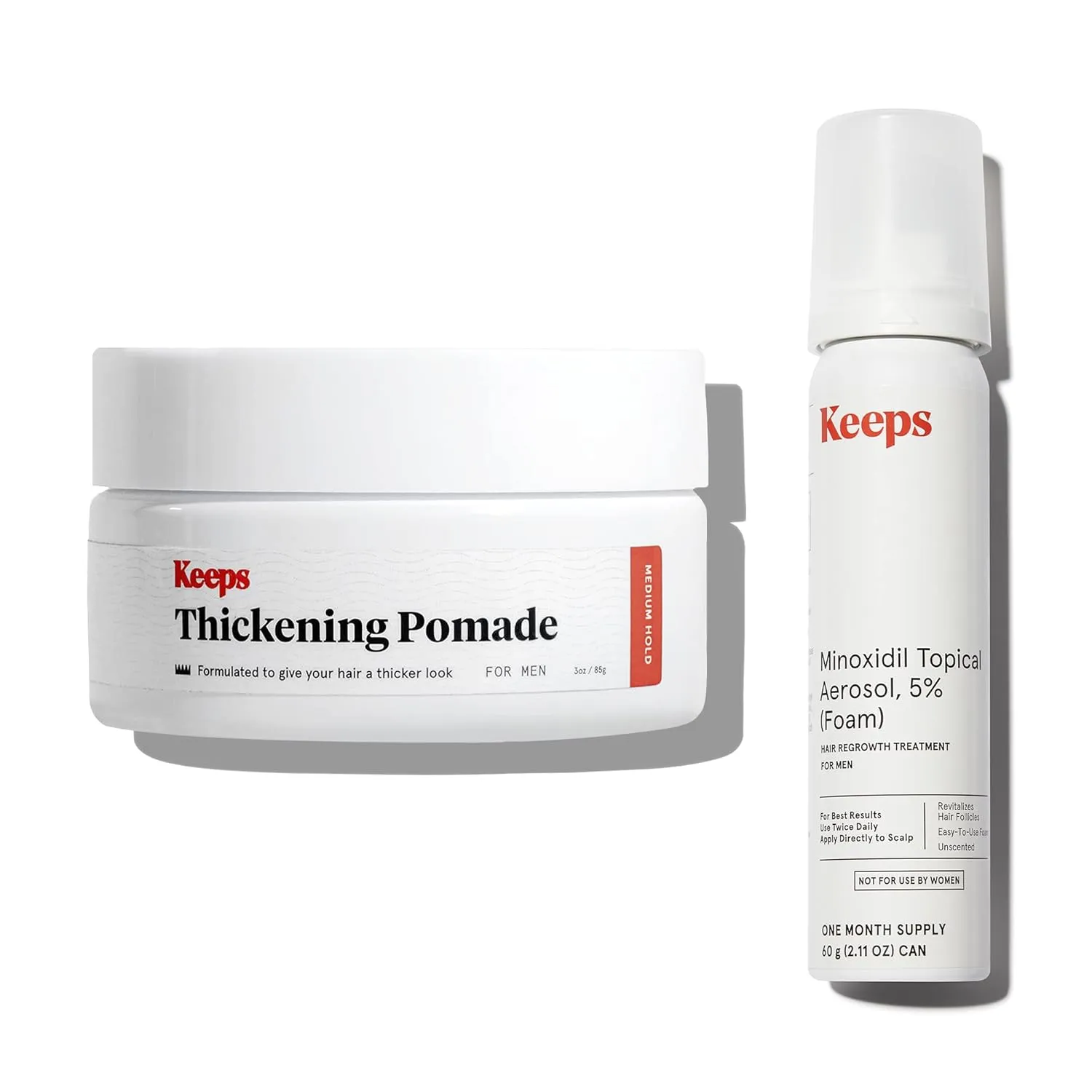 Keeps Minoxidil Foam and Thickening Pomade Bundle for Hair Growth
