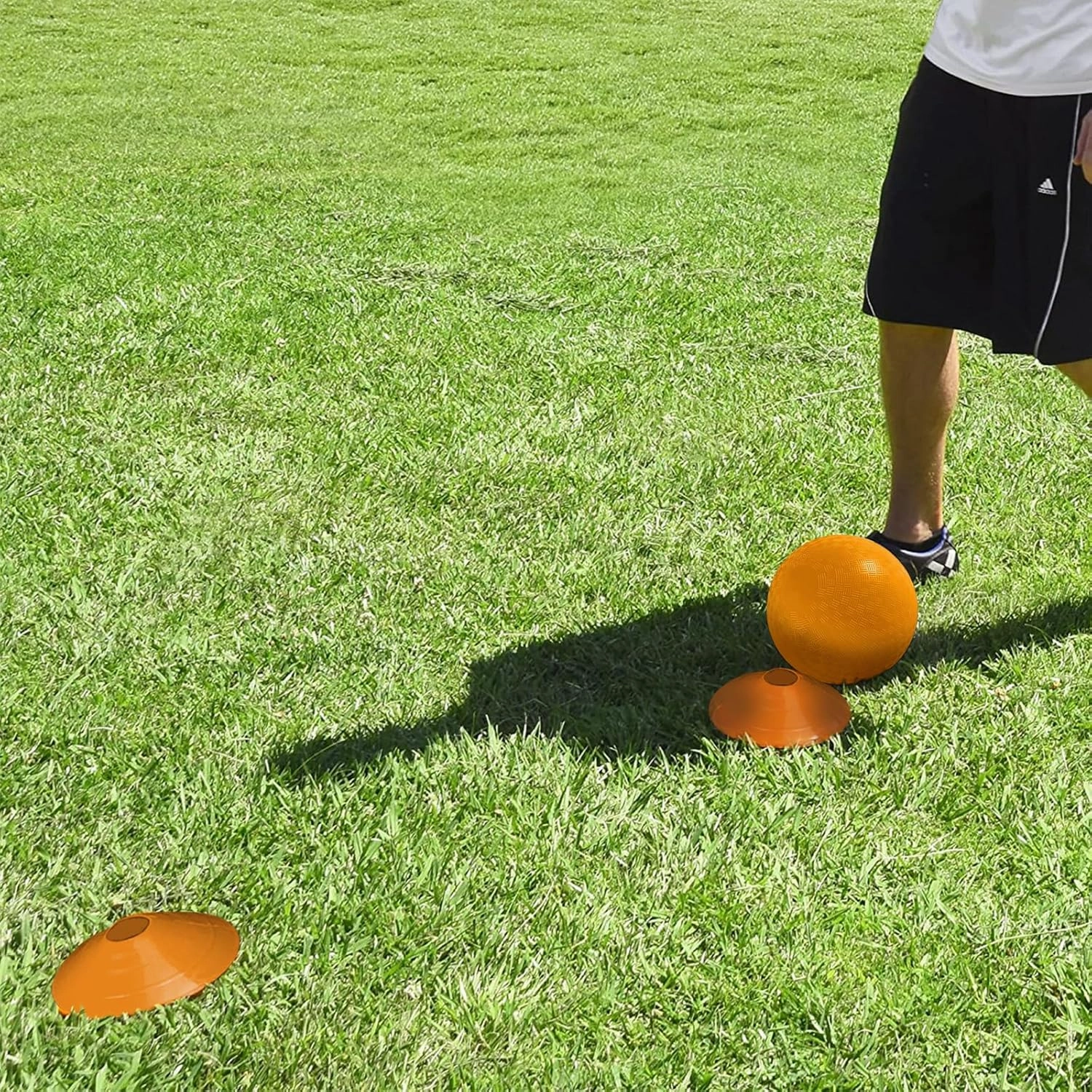 Kickball Set with Bases and Ball - 8.5" Kickball, Rubber Throw Down Bases, Sports Traning Cones, 12" Pump and 14" Scoreboard - Perfect for Kids and Adults - Playground and Backyard Game