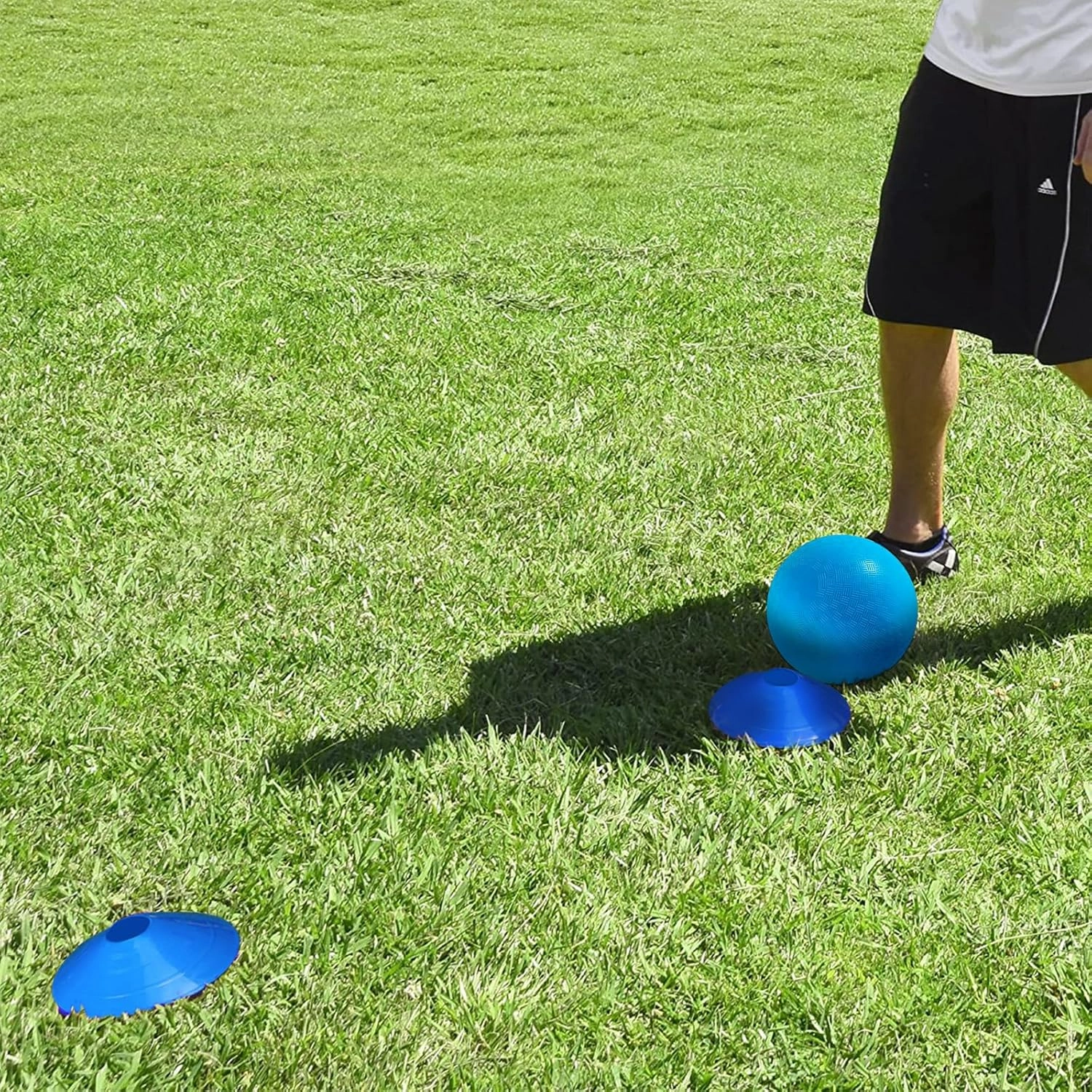 Kickball Set with Bases and Ball - 8.5" Kickball, Rubber Throw Down Bases, Sports Traning Cones, 12" Pump and 14" Scoreboard - Perfect for Kids and Adults - Playground and Backyard Game
