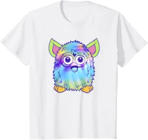 Kids Furby Classic Toy Tie Dye Pattern Vintage Smiling Portrait T-Shirt