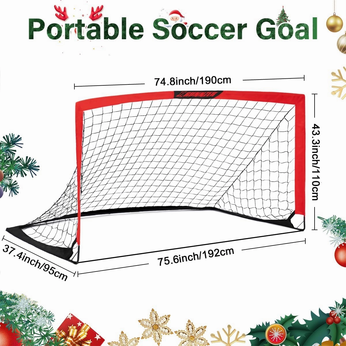 Kids Soccer Goal, Pop Up Soccer Goal Net for Backyard, Set of 2 with Portable Carrying Case