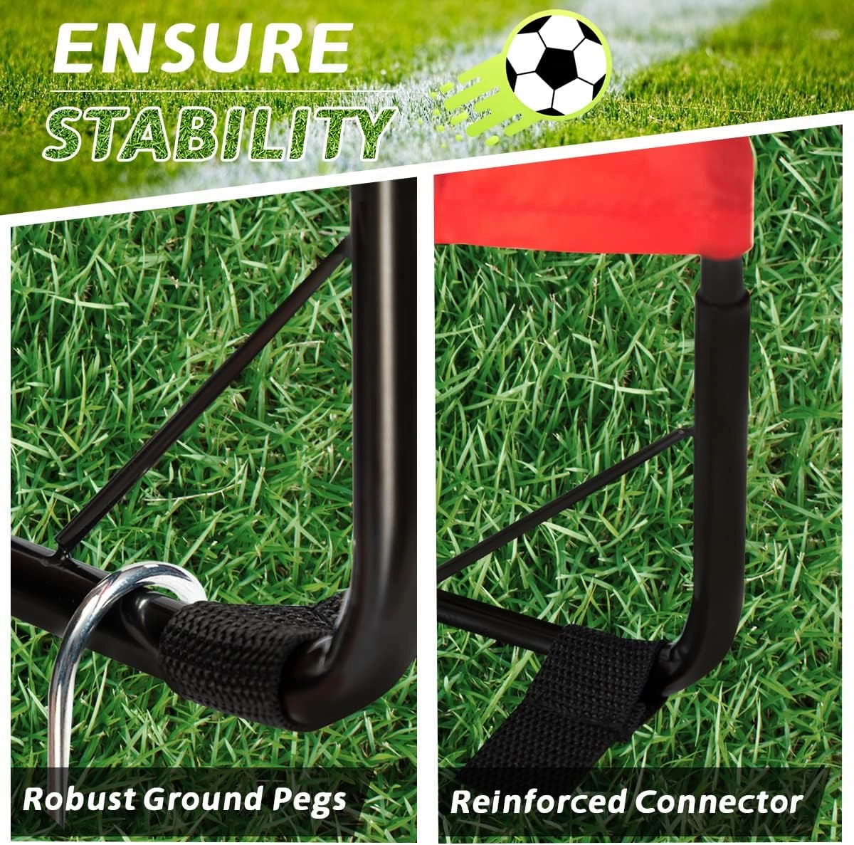 Kids Soccer Goal, Pop Up Soccer Goal Net for Backyard, Set of 2 with Portable Carrying Case