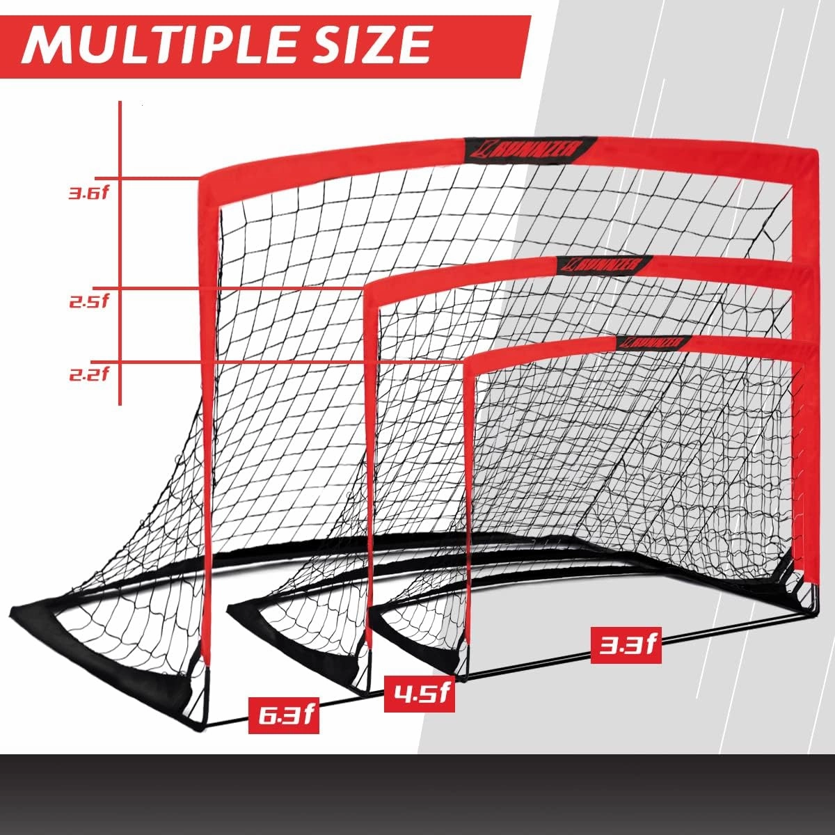 Kids Soccer Goal, Pop Up Soccer Goal Net for Backyard, Set of 2 with Portable Carrying Case