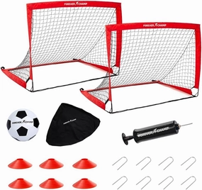 Kids Soccer Goals for Backyard - 4'x3' Soccer Nets, Stakes, Cones, Ball, Pump, Targets - Sturdy Mini Soccer Nets for Kids Ages 4-8 - Easy to Set Up Toddler Soccer Goal Set