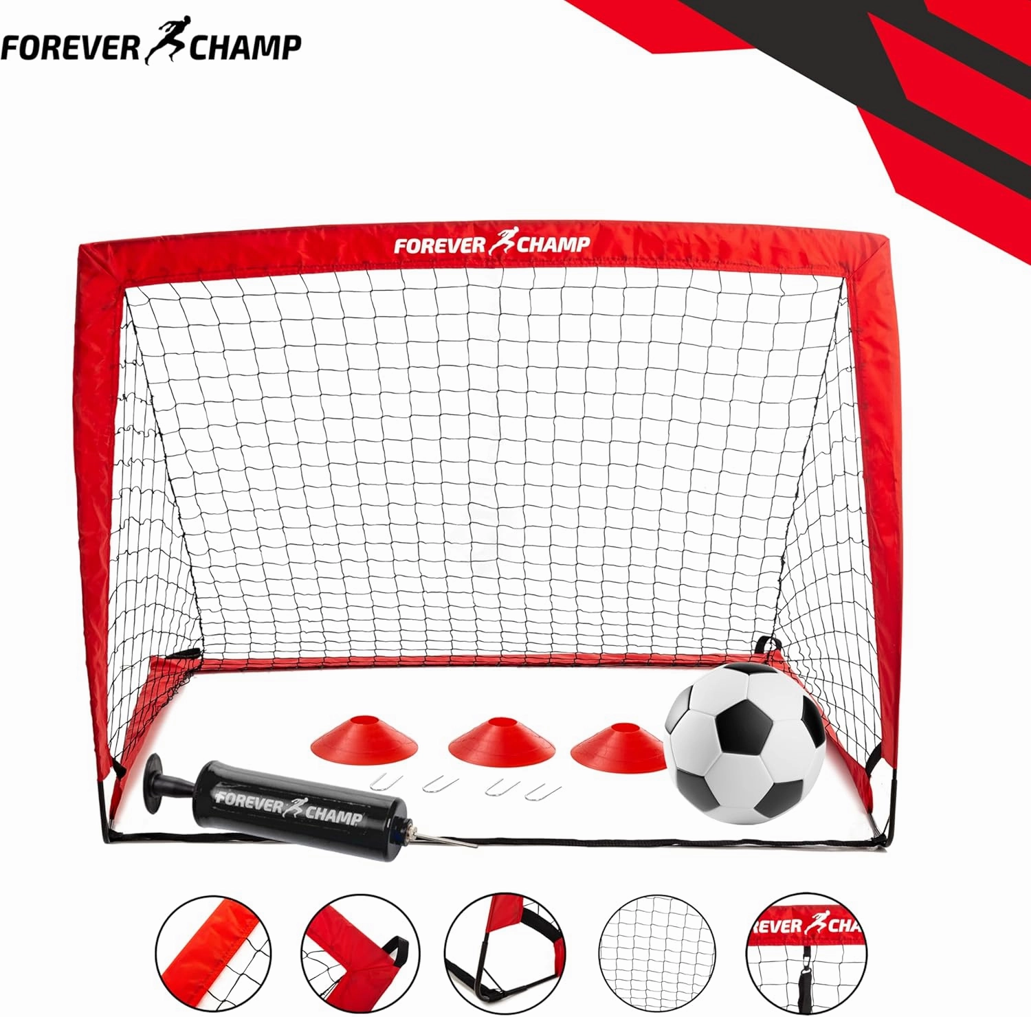 Kids Soccer Goals for Backyard - 4'x3' Soccer Nets, Stakes, Cones, Ball, Pump, Targets - Sturdy Mini Soccer Nets for Kids Ages 4-8 - Easy to Set Up Toddler Soccer Goal Set