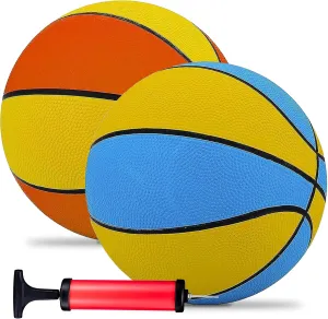 Kids/Size 3 Mini Basketball - 7 Inch, 2 Pack, Assorted Colors, Indoor/Outdoor/Pool Parties, Basketball Game Party Favors