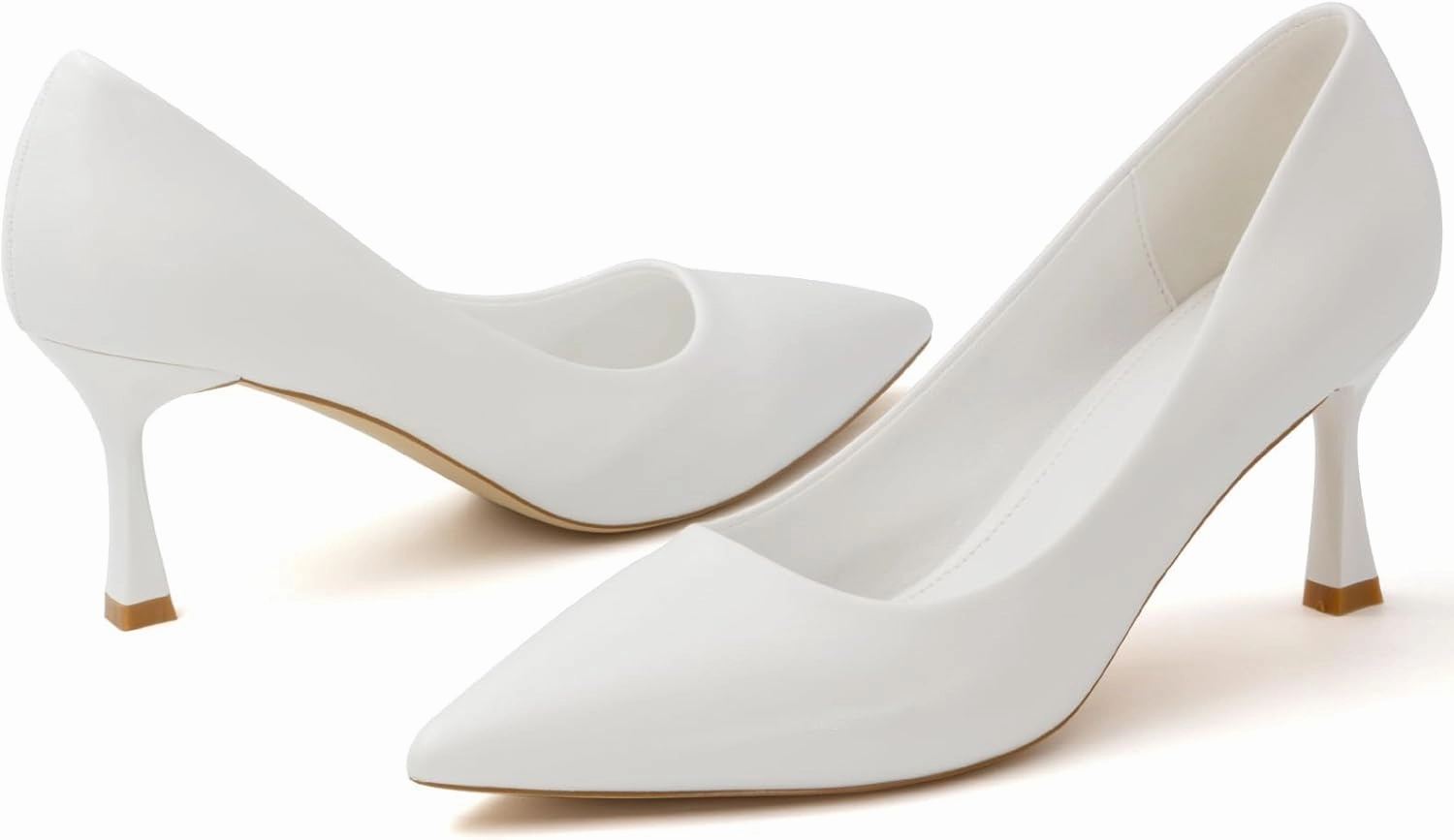 Kitten Heels Pumps Women Pointed Closed Toe Pumps Shoes for Work Wedding Party Slip-On Pumps Shoes for Lady Size 6-10