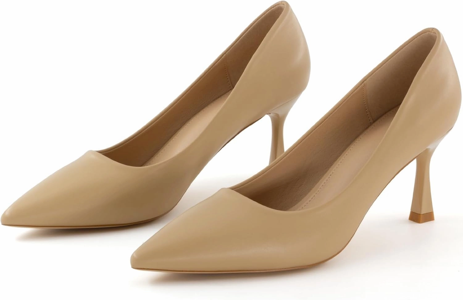 Kitten Heels Pumps Women Pointed Closed Toe Pumps Shoes for Work Wedding Party Slip-On Pumps Shoes for Lady Size 6-10