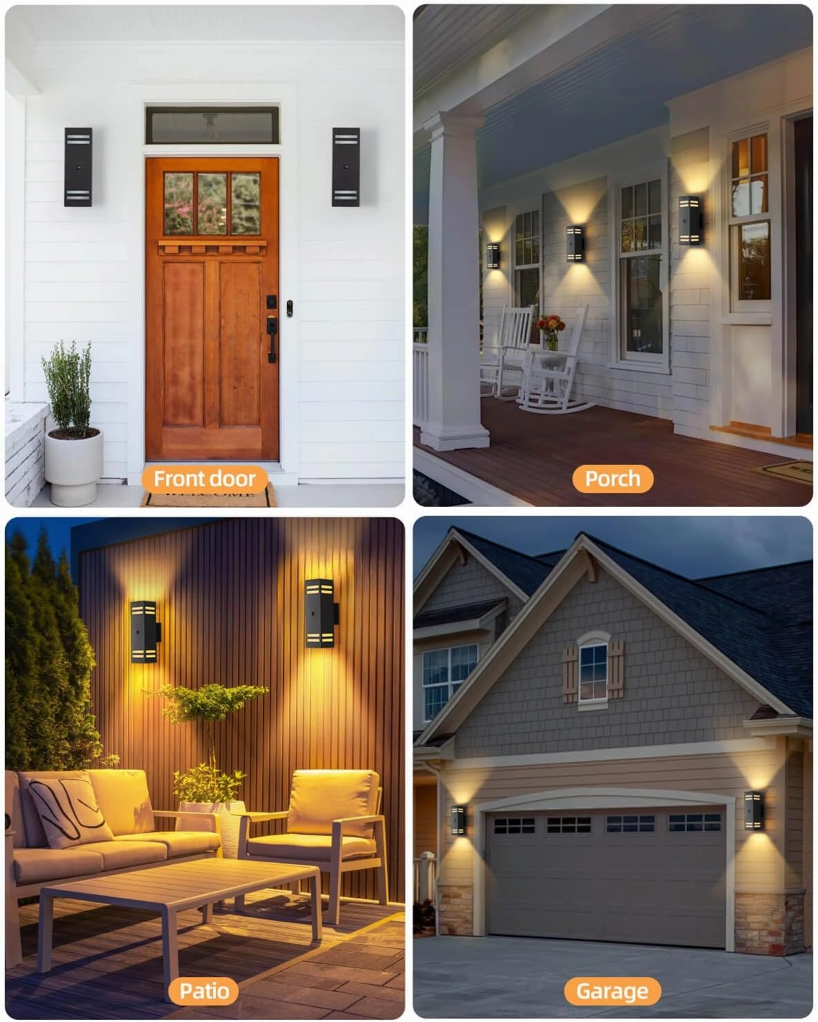 KIZON Outdoor Lights with Motion Sensor, Dusk to Dawn Outdoor Light Fixture Wall Mount, 3 Lighting Modes Aluminum Up and Down Lights for House Porch Garage Front Door