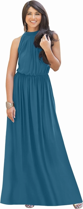 KOH KOH 2025 Sexy Sleeveless Summer Formal Flowy Casual Gown