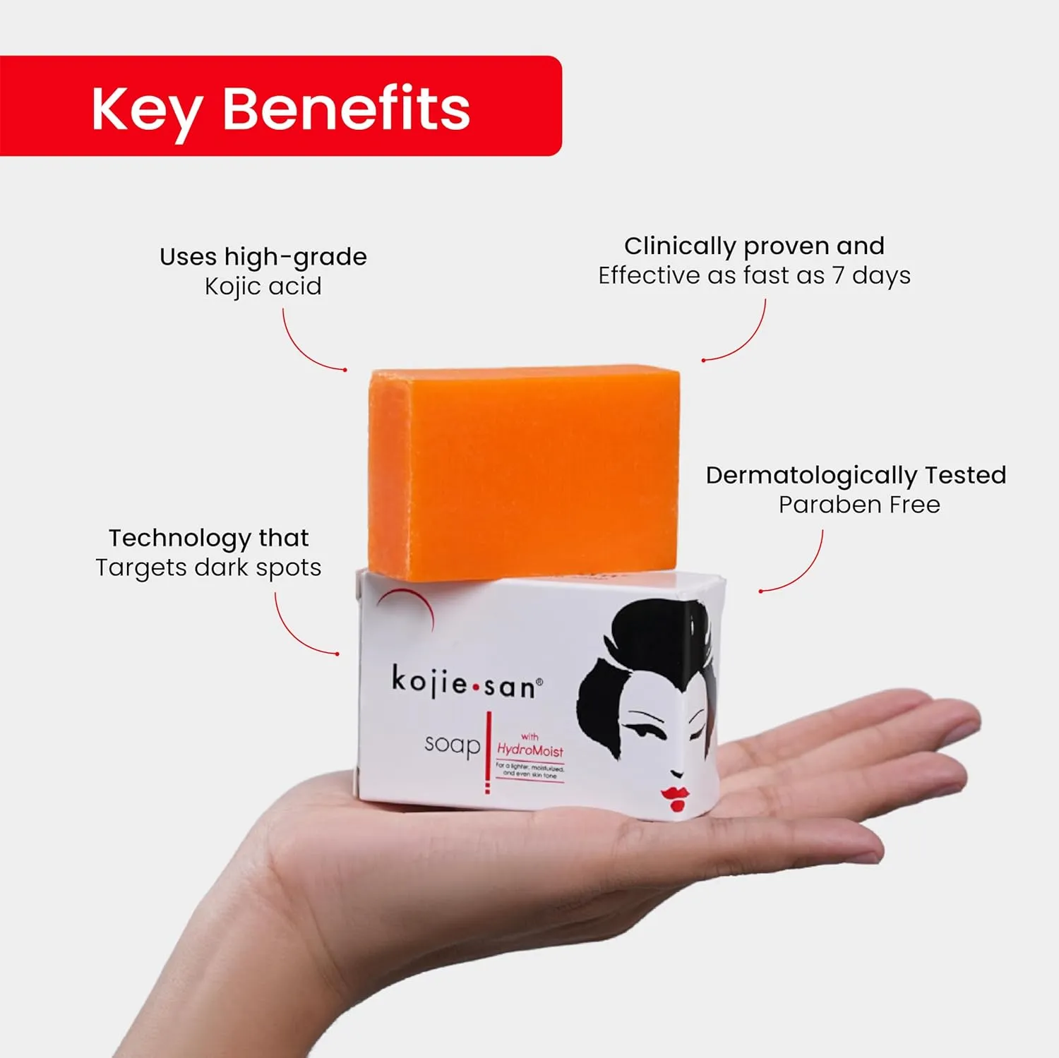 Kojie San Face & Body Complete Brightening Set - 3 x 100g Bars Soap, Body Lotion, Face Cream, Toner, and Face Cleansing Brush - 7pcs