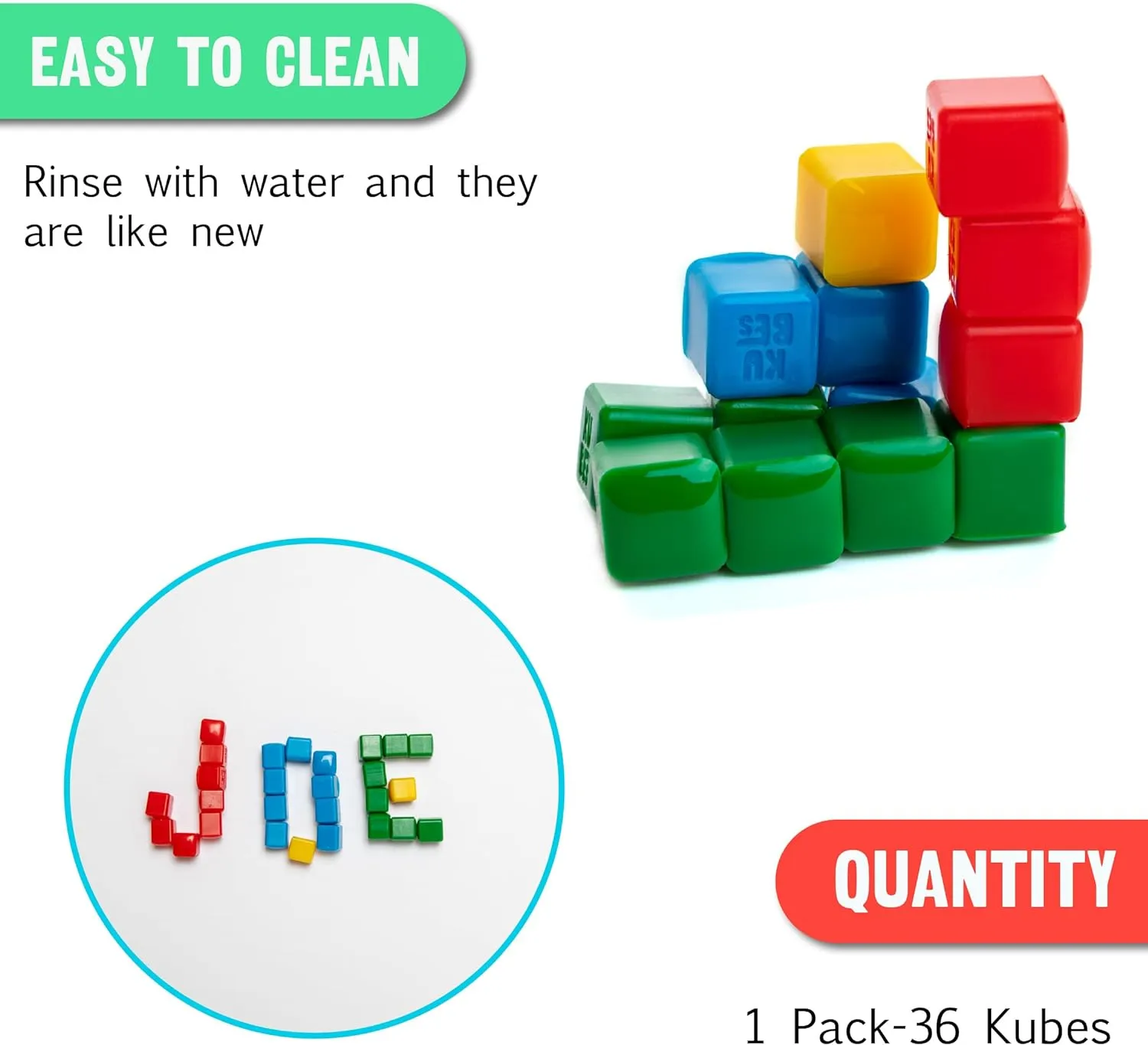 KOMARC GAMES StickiKubes, Mini Stacking Cubes That Stick to Anything, Non Toxic Kid Safe Sticky Blocks, Creative Construction Toy - 125 Cubes, 4 Colors, Tub