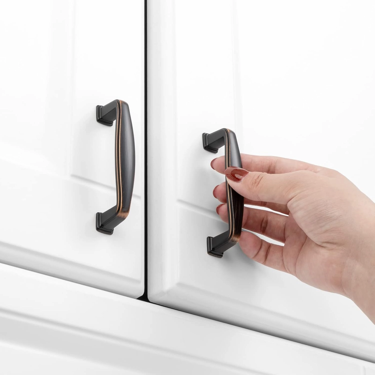 KOOFIZO Square Foot Cabinet Arch Pull - Oil Rubbed Bronze Furniture Handle, 3 Inch/76mm Screw Spacing, 10-Pack for Kitchen Cupboard Door, Bedroom Dresser Drawer, Bathroom Furniture Hardware