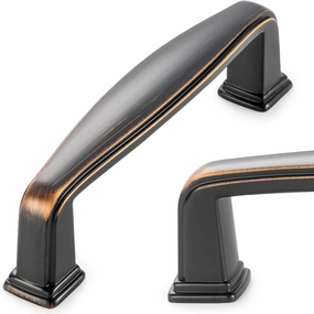 KOOFIZO Square Foot Cabinet Arch Pull - Oil Rubbed Bronze Furniture Handle, 3 Inch/76mm Screw Spacing, 10-Pack for Kitchen Cupboard Door, Bedroom Dresser Drawer, Bathroom Furniture Hardware