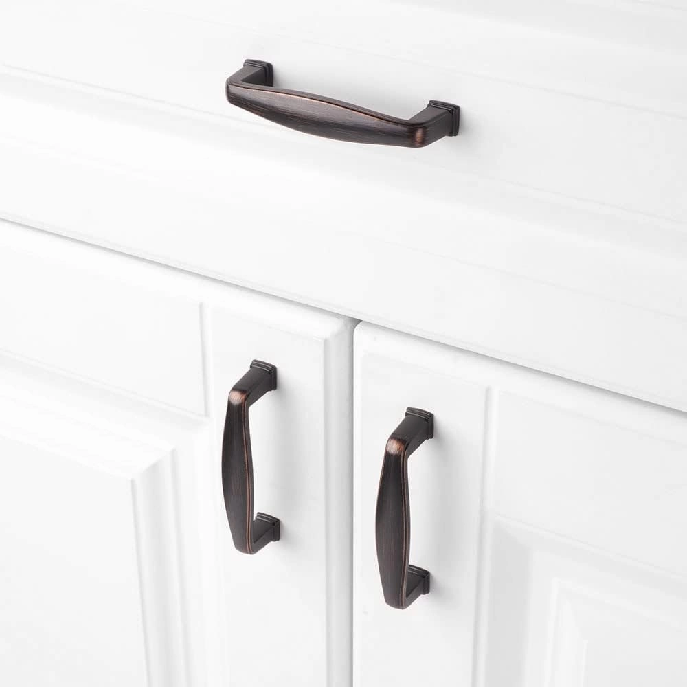 KOOFIZO Square Foot Cabinet Arch Pull - Oil Rubbed Bronze Furniture Handle, 3 Inch/76mm Screw Spacing, 10-Pack for Kitchen Cupboard Door, Bedroom Dresser Drawer, Bathroom Furniture Hardware