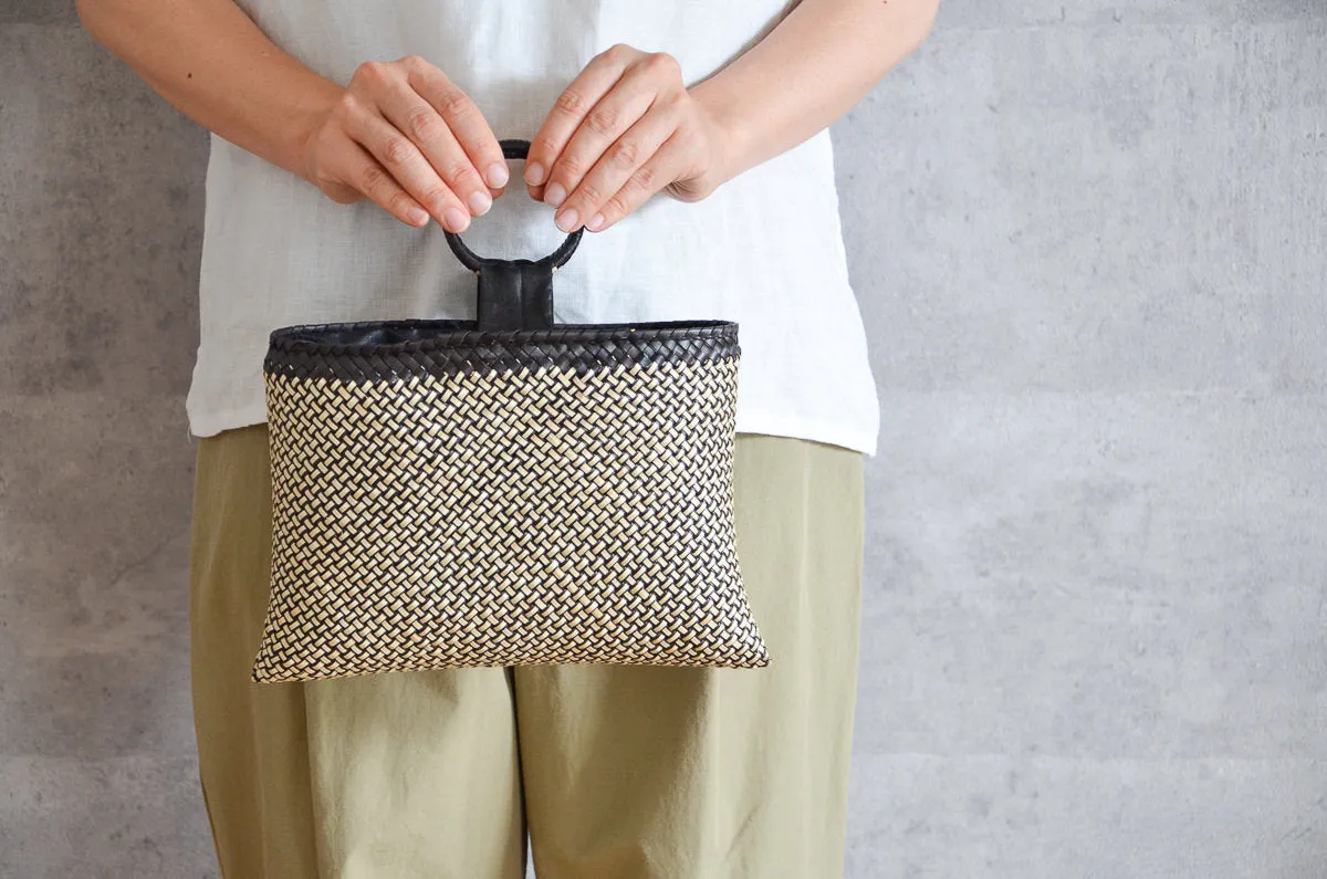 Kottan “Evening Bag” S, L / [ Insert Natural, Insert Black ] / Palm leaf / IND 330904