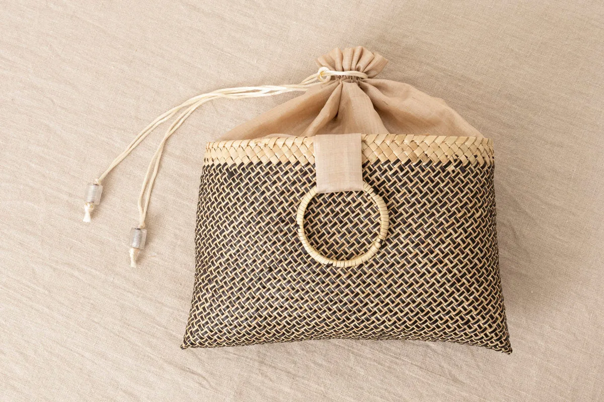 Kottan “Evening Bag” S, L / [ Insert Natural, Insert Black ] / Palm leaf / IND 330904