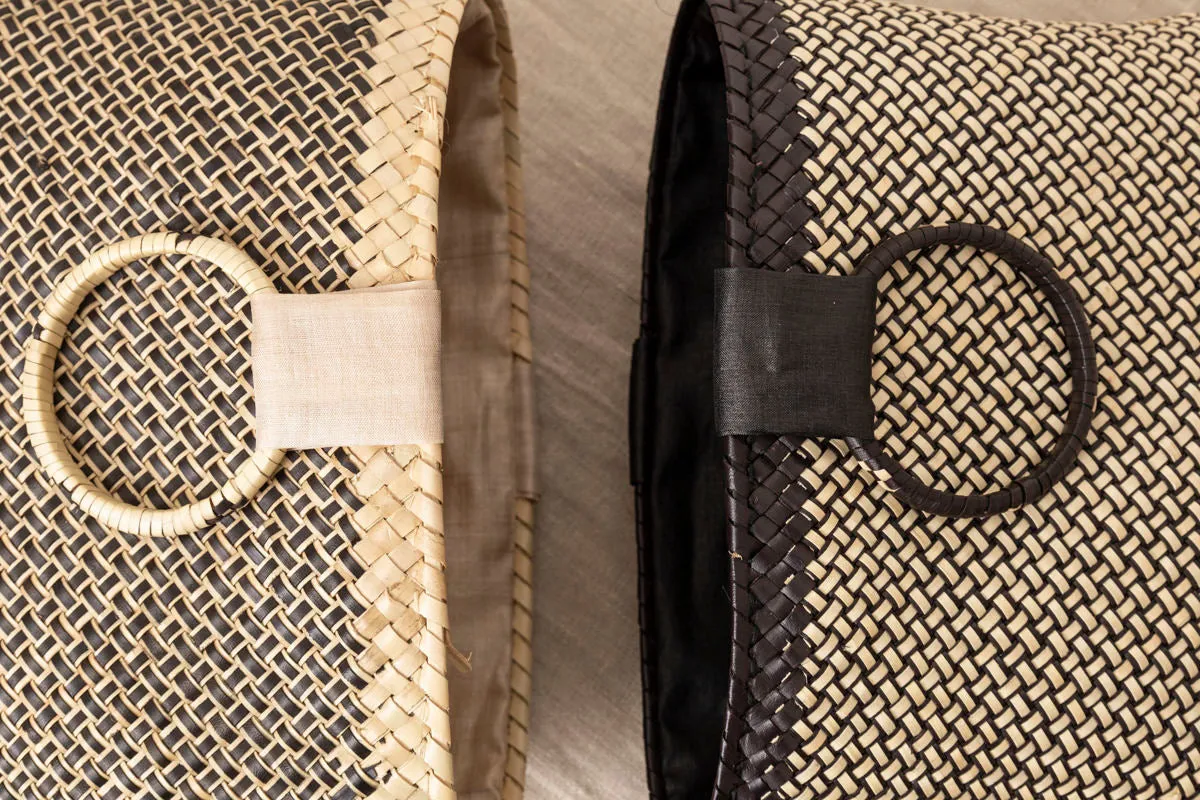 Kottan “Evening Bag” S, L / [ Insert Natural, Insert Black ] / Palm leaf / IND 330904