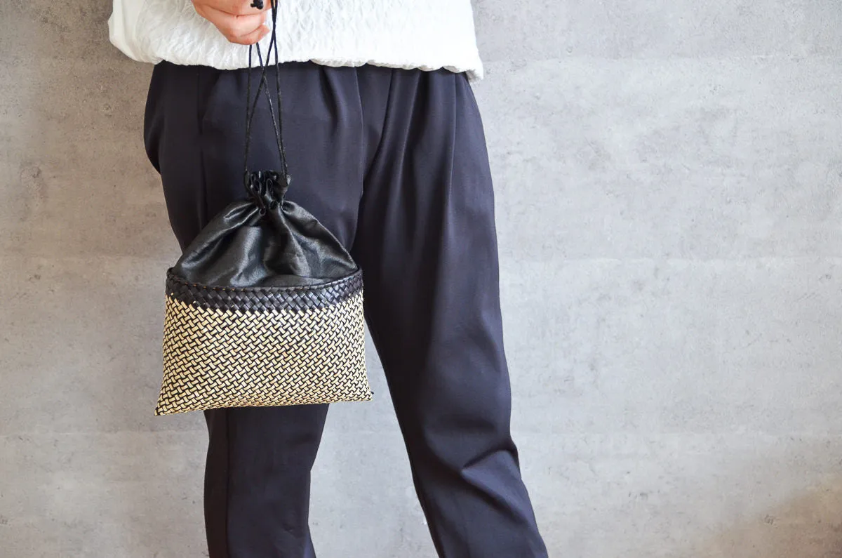 Kottan “Evening Bag” S, L / [ Insert Natural, Insert Black ] / Palm leaf / IND 330904
