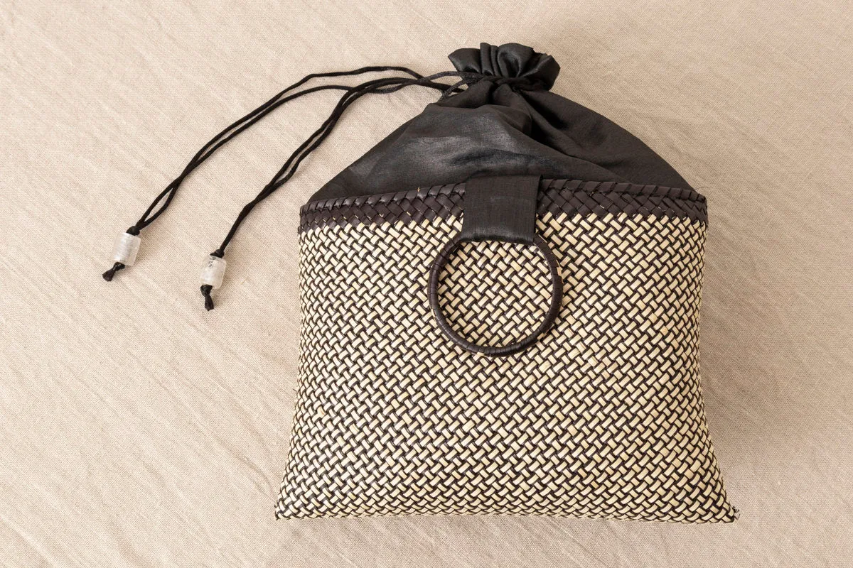 Kottan “Evening Bag” S, L / [ Insert Natural, Insert Black ] / Palm leaf / IND 330904