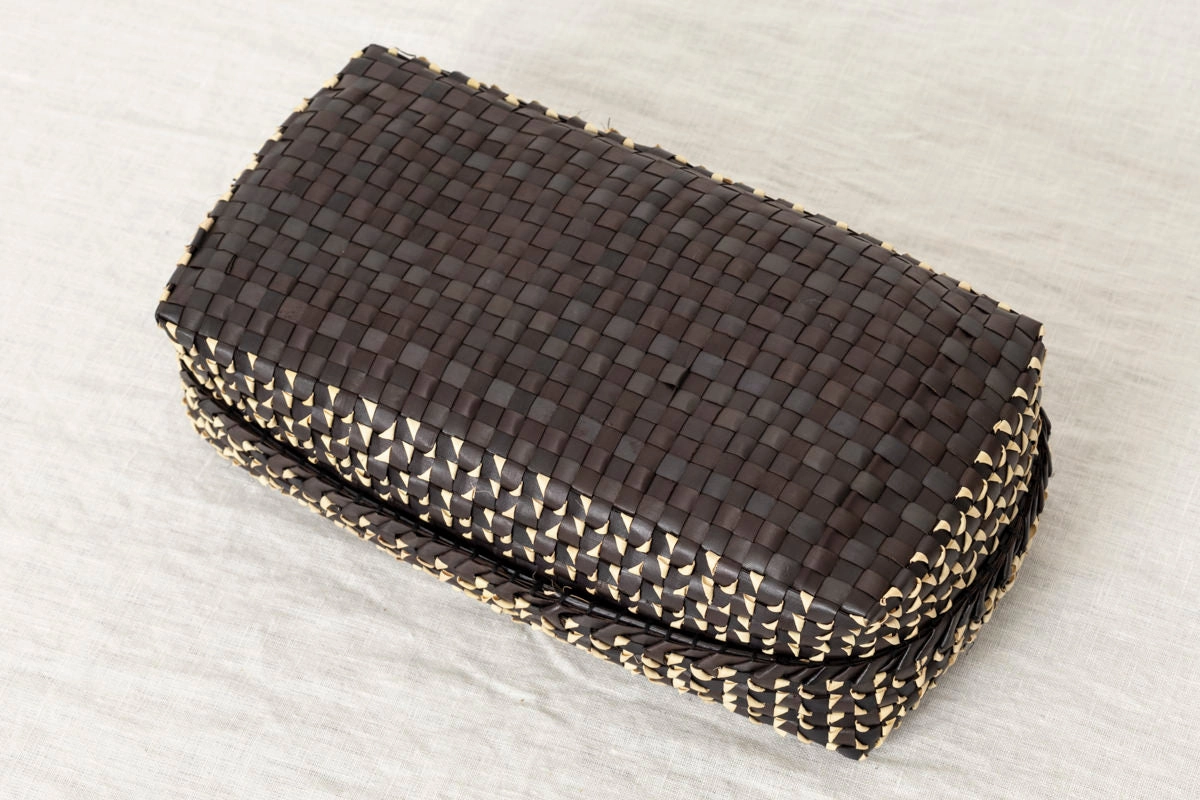 Kottan Tissue Box “Black Natural” / Palm leaf / IND 330903-3