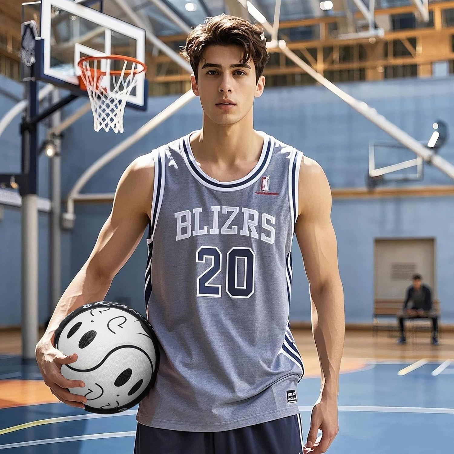 Kuangmi Glow in The Dark Basketball, Luminous Glowing Composite Leather Ball Gifts for Men, Women, Teenager, Indoor & Outdoor Night Basketball, Size 5/Size 6/Size 7