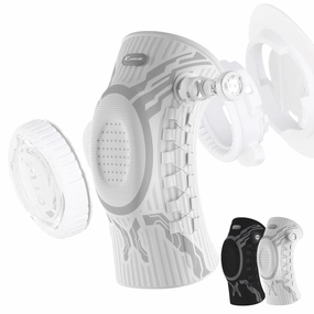 Kuangmi Knob Knee Brace for Pain Relief, Knee Support with Patella Gel Pad & Side Stabilizers, Compression Knee Sleeve for Workout, Arthritis, Joint Pain, Meniscus Tear (White,Left,X-Large,Single)