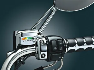 Kuryakyn 4219 Motorcycle Accent Lighting Accessory: LED Battery Gauge Indicator Display, Universal Fit for 12V Applications, Chrome