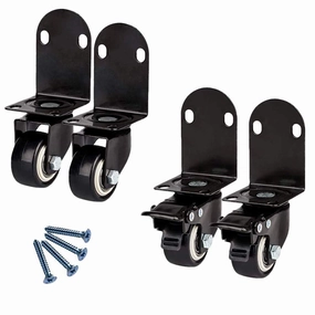 L-Typer Wheels,Swivelers with Brake,Right Angle Steeringnitureer,for Homeniture,Office Table Cabinetniture Desk,Quiet and Wear-Resistant,4Pcs/Swivel/2 Zoll