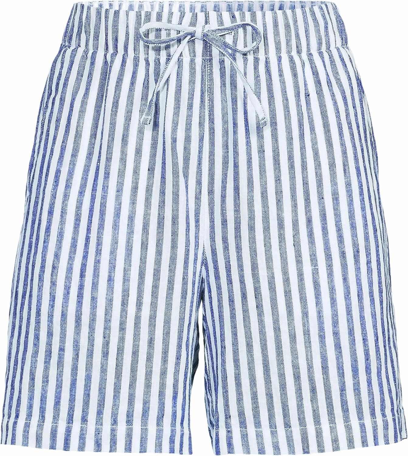Lands' End Women's Linen High Rise Pull On 7" Shorts
