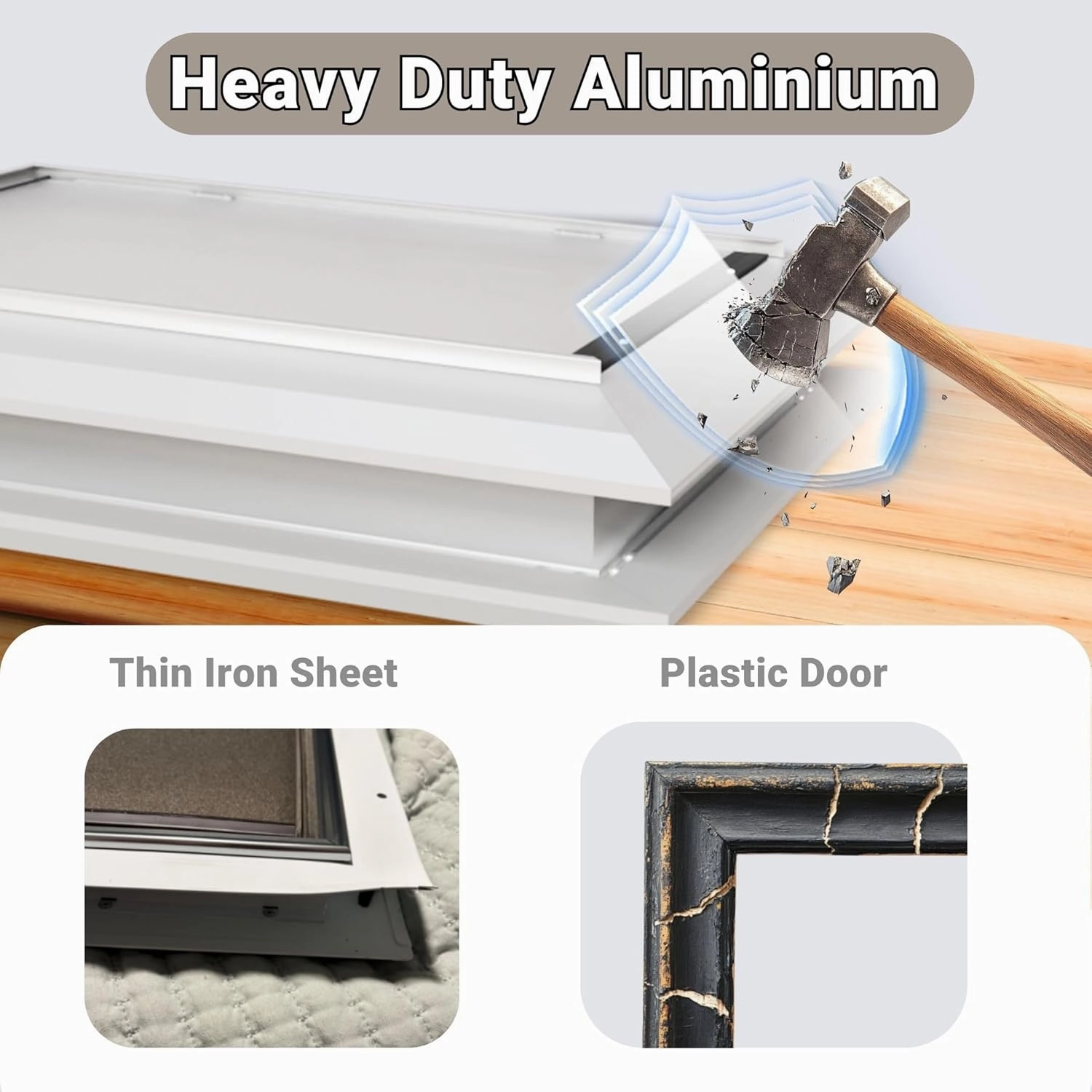 Large Dog Door for Exterior Doors, Cutout Size 12.2''W x 18''H, Heavy Duty Double Flap for Extreme Weather, Energy-Efficient, Easy to Assemble, Lockable Panel Included, Sliver (L)