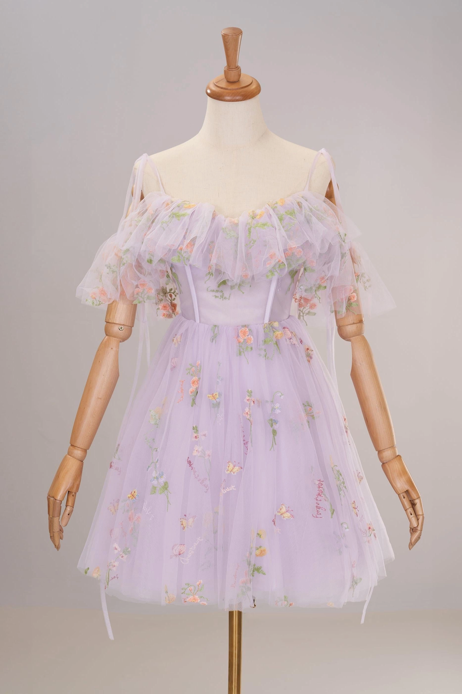 Lavender Homecoming Dress Off the Shoulder Corset with ruffle edge Short Party Cocktail Dress
