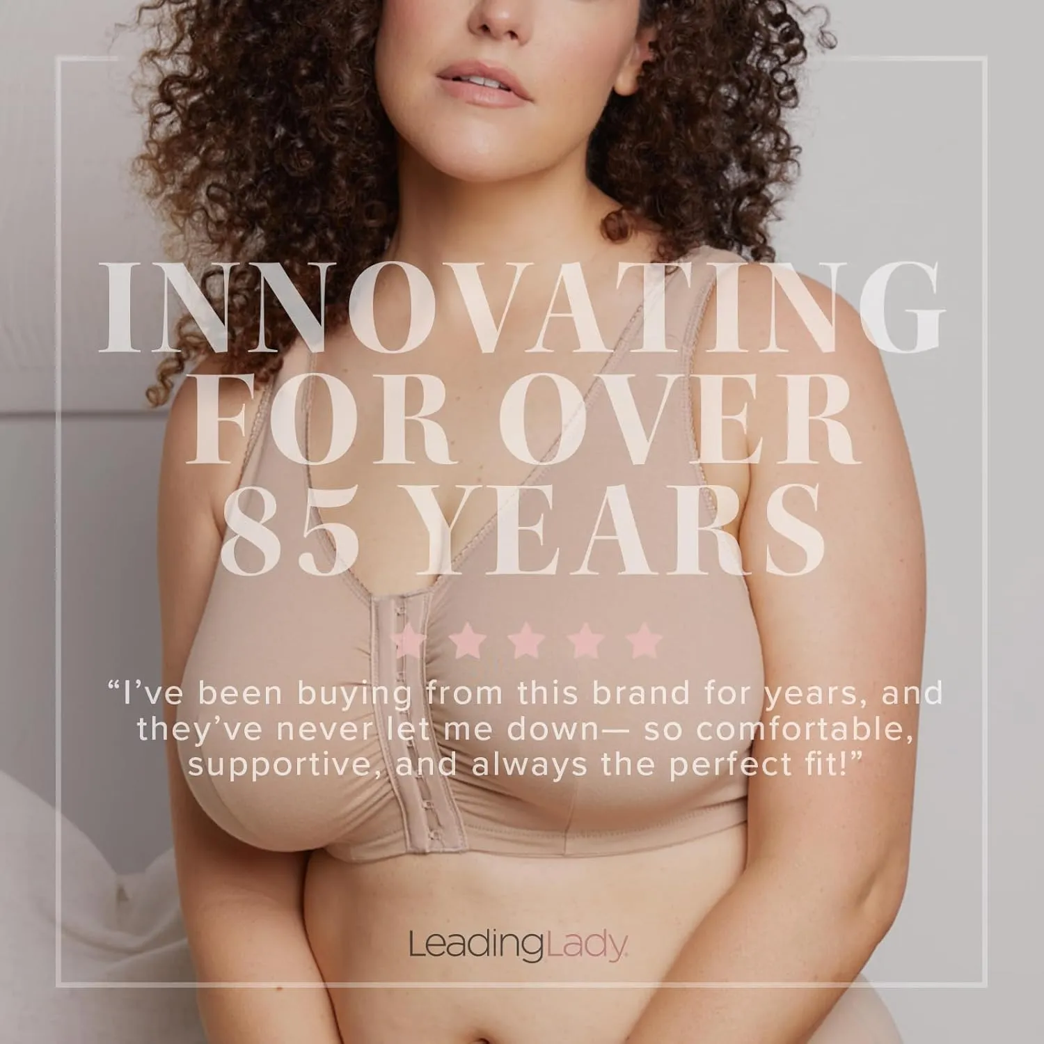 Leading Lady, The Bettie, Latex-Free Wireless, Cotton Bra, Comfort Bra, Sensitive Skin, Full Coverage Cups, Wireless Band