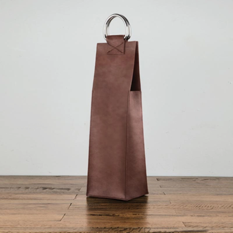 Leather Wine Bag - 1 Bottles Wine Tote