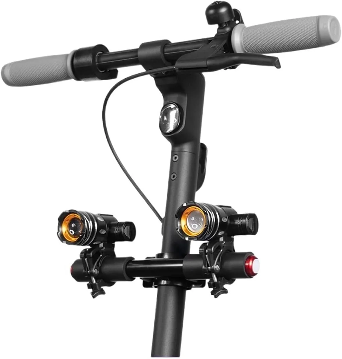 LED Front Lamp Light USB Rechargeable Compatible with Ninebot F20 F30 F40 Electric Scooter Flashlight Waterproof Zoomable Headlight Parts(Handlebar)