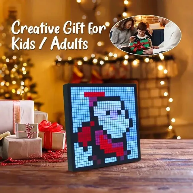 LED Pixel Display Bedside Alarm Clock Art Animation Gaming Room Decor Night Light Bluetooth App Control RGB DIY Gaming Setup