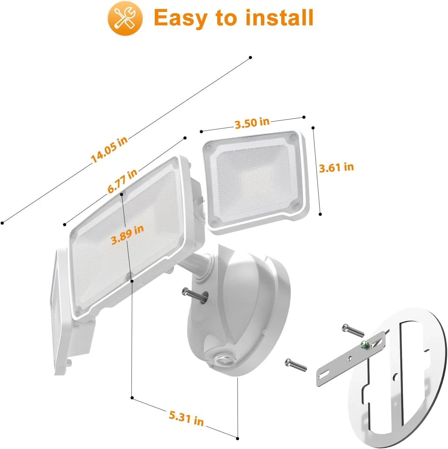 LEPOWER 3500LM Dusk to Dawn Flood Light Outdoor,35W LED Flood Light, Outdoor Security Lights with Photocell, 3200K, IP65 Waterproof, Exterior Flood Lights for Garden, Garage, House, Backyard（White）